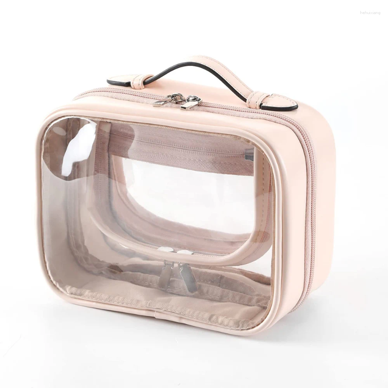 Cosmetic Bags PVC Clear Makeup Bag Organizer Case Bath Toiletry Large Capacity Storage Pouch Waterproof Transparent Zipper