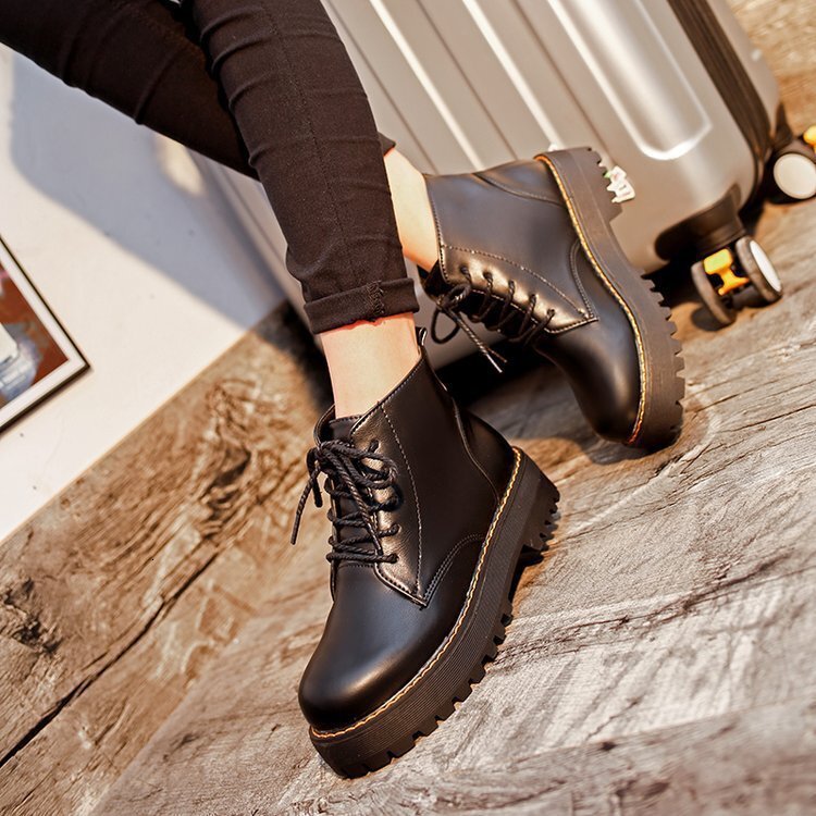 Spring And Ddmywed Autumn Bottom Martin Women S Round Head British Style Short Thick Heel Motorcycle Single Boots Chinese Brand Shoes F Ddmysaturn
