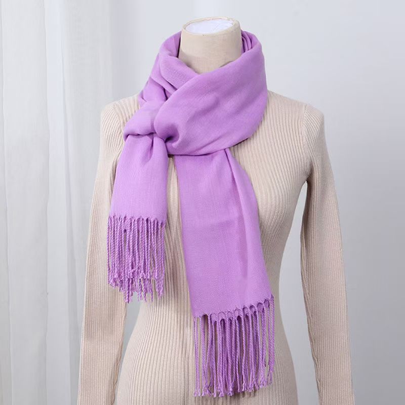 T021 cashmere solid color scarf female winter Korean style knitted shawl dual-purpose outer wear student red warm neck scarf