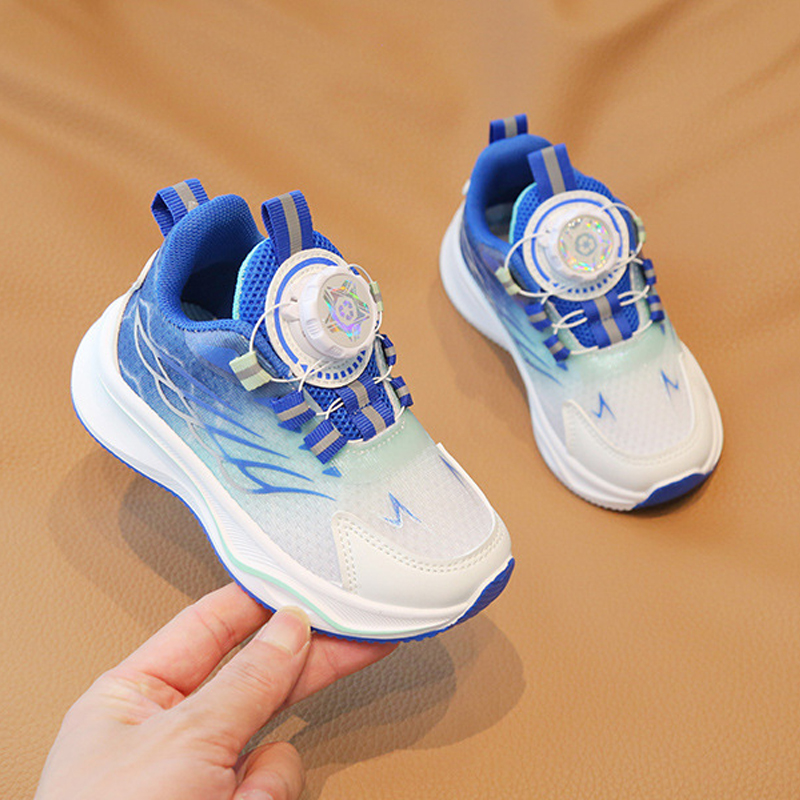 Toddler Sport Shoes Spring New Boy Basketball Rotating Buckle Kids Shoes Kidsnest Fashion Girl Light Running Trainer Shoes Sizes US5C-US1Y