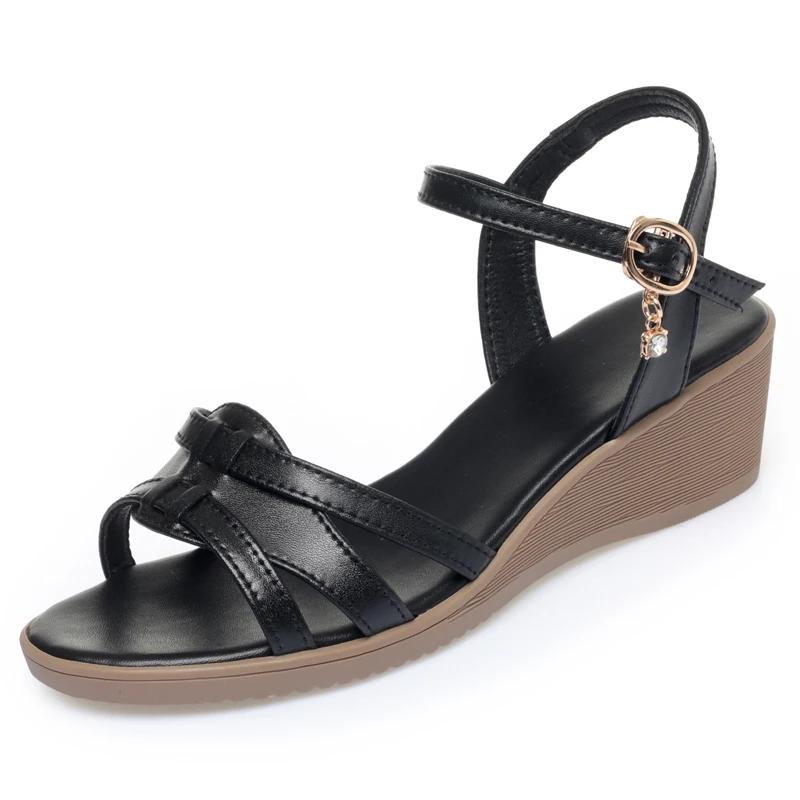 AIYUQI Women's Sandals Wedge Summer Non Slip Mom Sandals Large Size Fashion Sandals Women