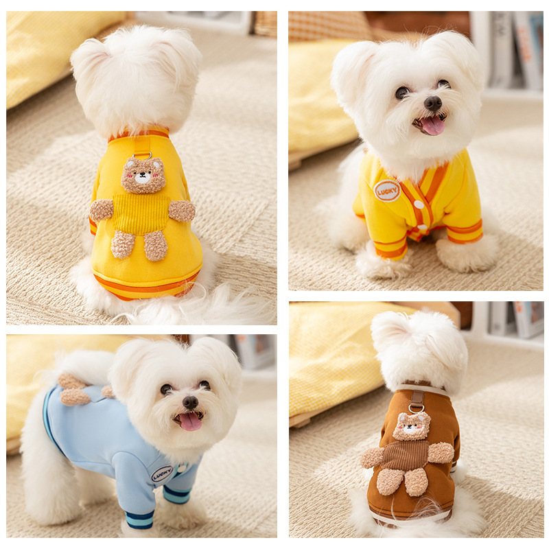 Autumn and winter dog clothes, cute teddy hoodie, teddy autumn design, cat two legged pet clothes Dog Apparel Pet Clothes