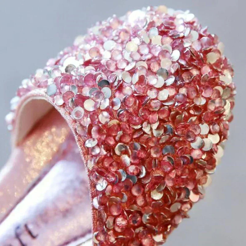 Summer Autumn Girls Leather Shoes Fashion Sequins Baby Girl Sandals Kids Princess Shoes Size 21-35 241219