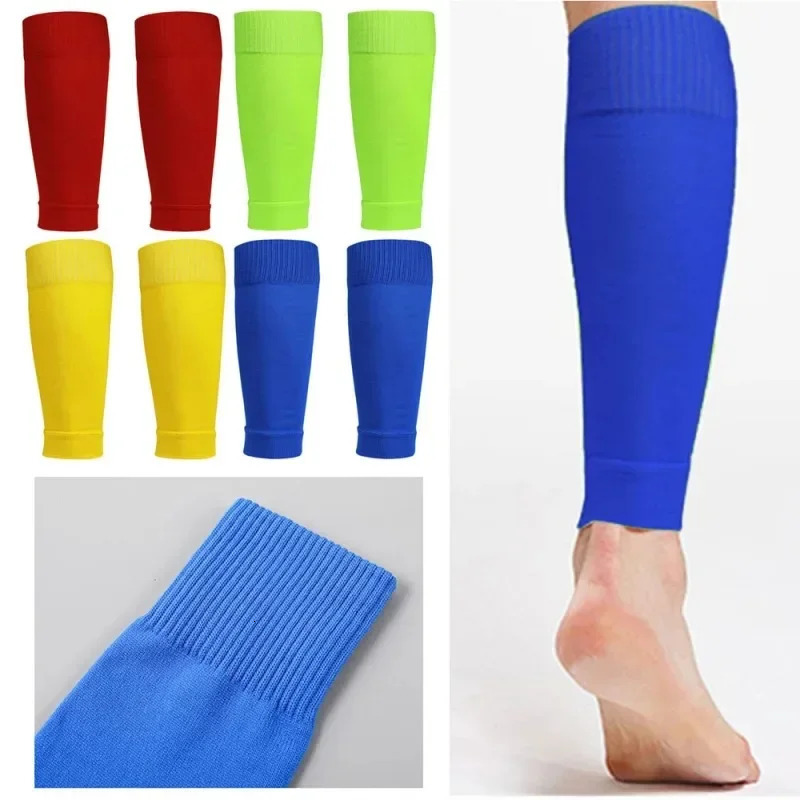 1Pair Football Socks Soccer Accessories Leg Brace Sleeves Breathable Sport Sock Adult Kids Shin Guards Calf Protection Cover 241218