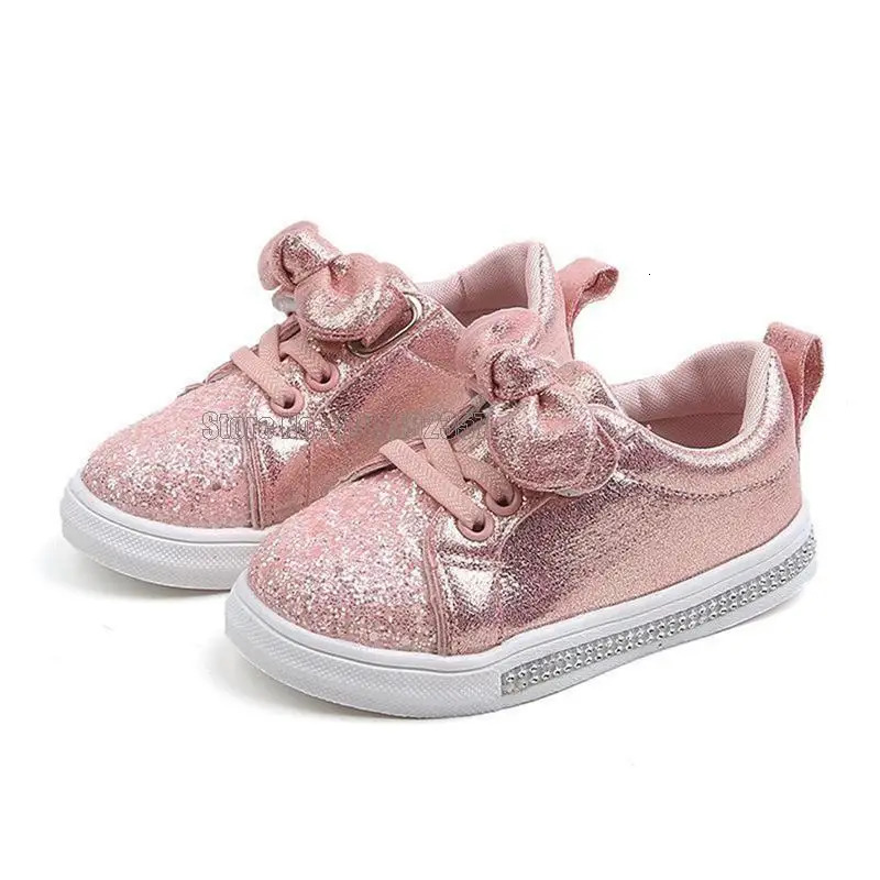 Sneakers Kids Shoes For Girls Sneakers Casual Children Sports Fashion Glitter Leather Baby Toddler Princess Infant Soft Fl 241217 H250214