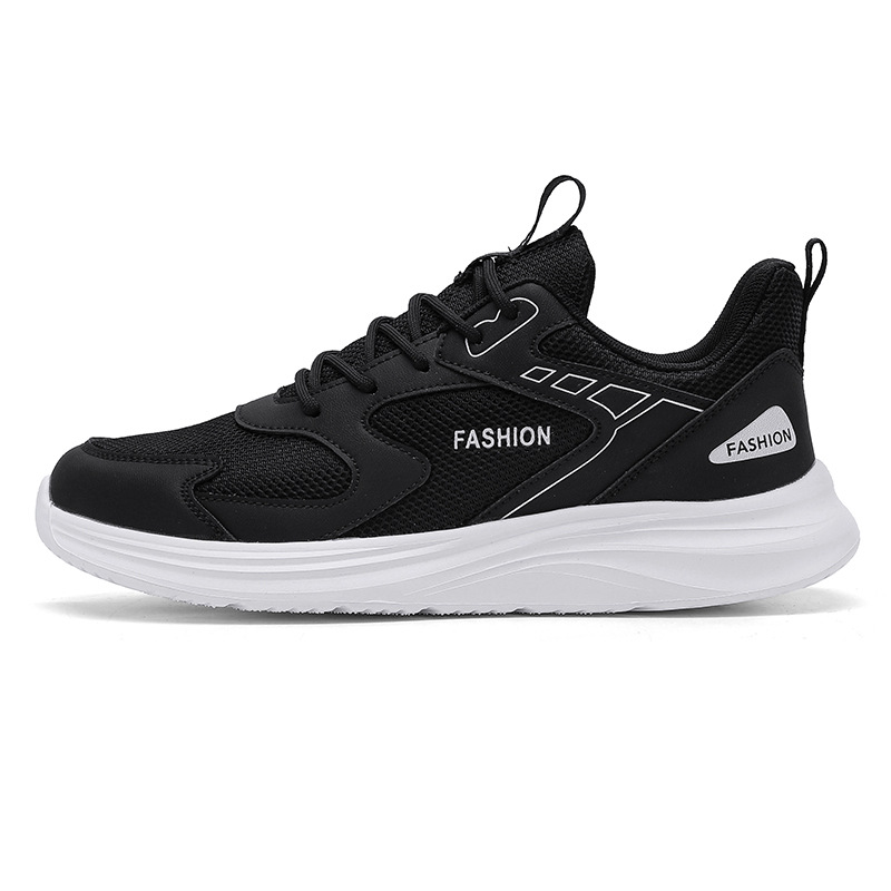 Men Sports Shoes Fashion Simple Design Versatile Trendy Versatile Casual Style Breathable Comfort Anti-slip Wear-resistant Triple Black White Grey Fre