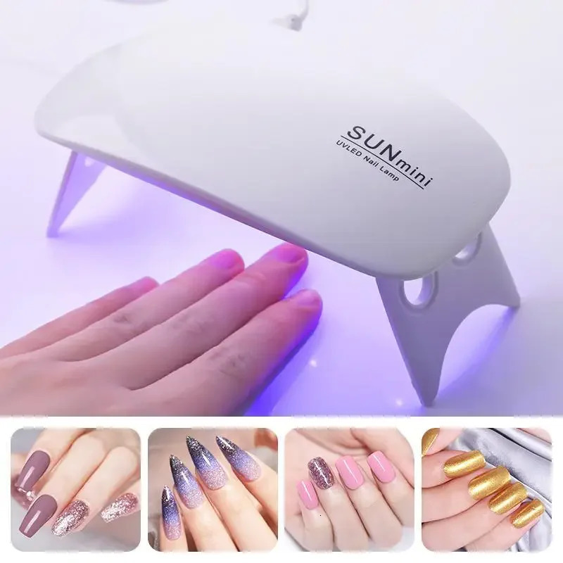 Nails SUNmini 6W LED Nail Dryer Portable USB Cable UV Curing Lamp for Gel Based Polishes Manicure/Pedicure Gel Machine 241219