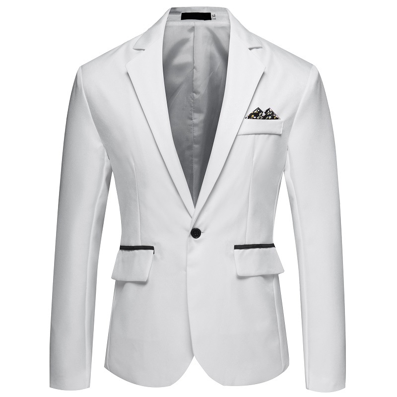 Autumn Men's Business Suit with Single Breast Design and Side Slit Ideal for Cross-border Amazon Exports