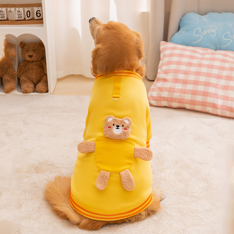 Autumn and Winter Big Dog Clothes Pocket 3D Traction Two Leg Hoodie Golden Retriever Pet Clothing Dog Apparel Pet Clothes