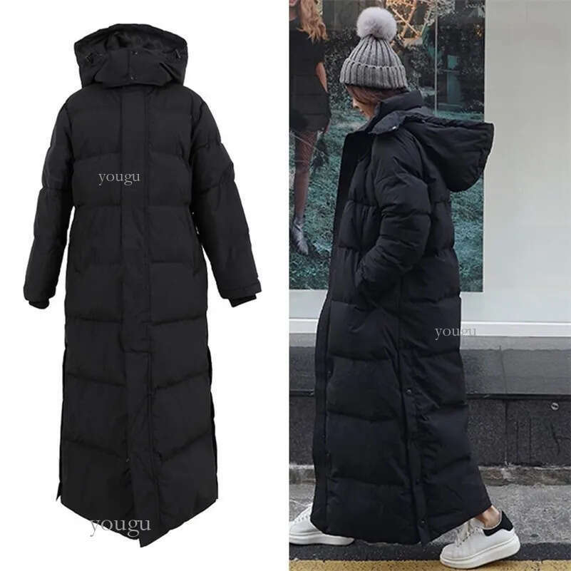 Women's Down Parkas Down parka Super long jacket female knee winter jacket woman with thick black coat in winter 220902