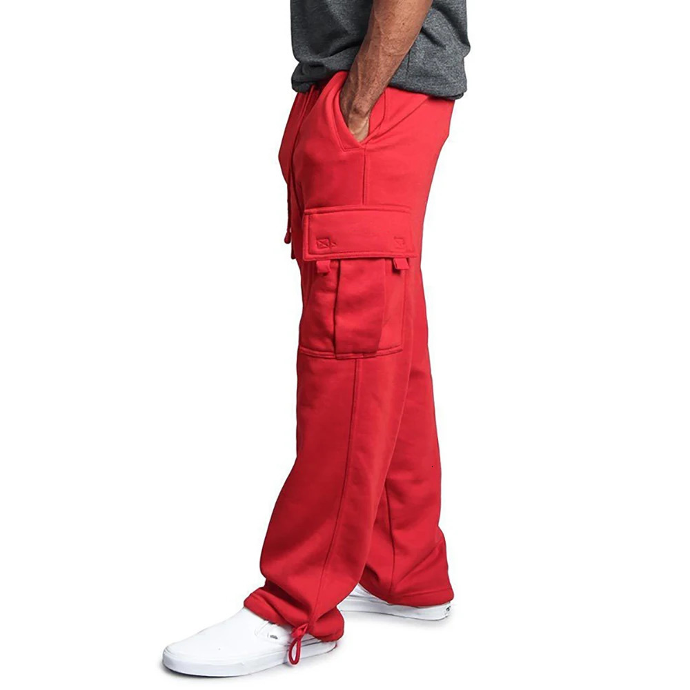 Men Casual Tracksuit Pants Loose Sport Fit Jogging Joggers Sweat Cargo Pant Trousers Plus Size S-4XL 241218