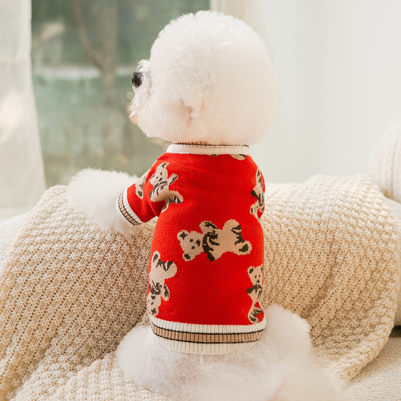 Autumn and winter, cute sweaters with full prints for dogs and cats, two legged small and medium-sized dogs,Dog Apparel Pet Clothes