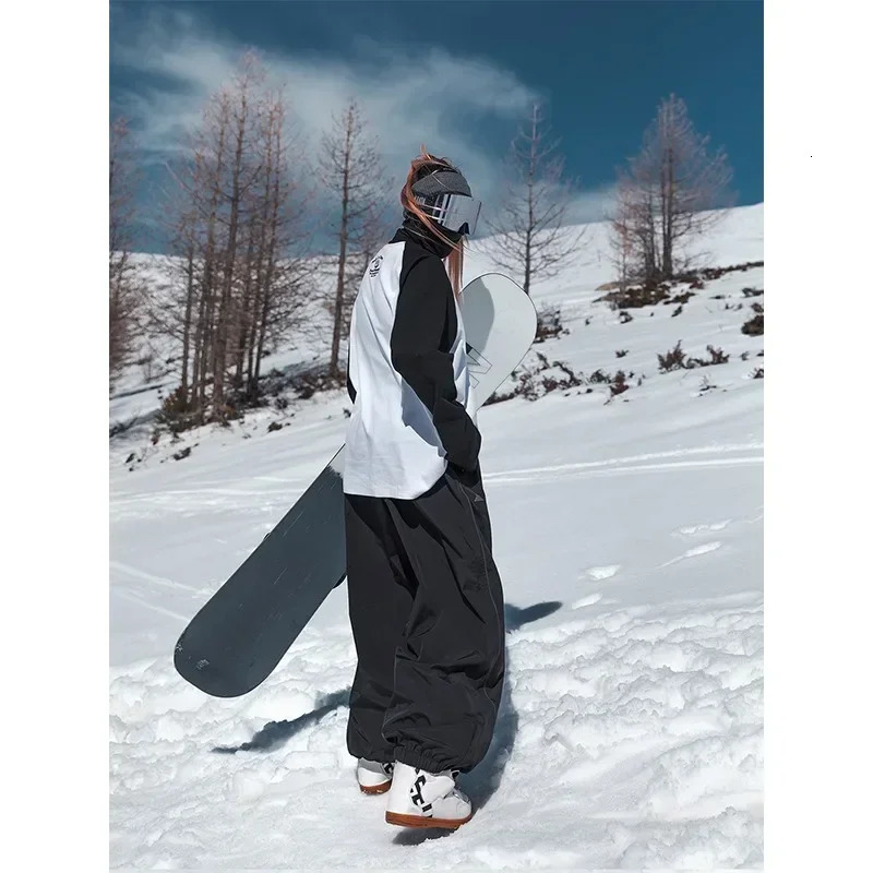 Mens Womens Single Board Waterproof Loose Fit Wear Resistant Professional Double Board Ski Pants Snowboard Pants Men 241219