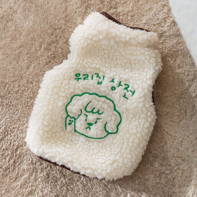 Autumn and winter ins style dog clothes cute embroidered cardigan plush vest small dog teddy cat clothes