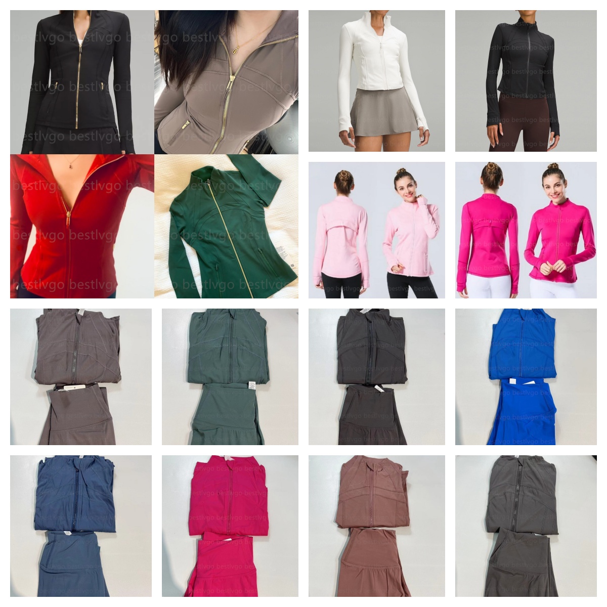 Womens Yoga Sexy Slim-fitting Designer Jacket Outfit Women Gold Zipper Sportshirts Activewear Slim Fit Zip Thumb Hole Running Workout Fitness Jackets