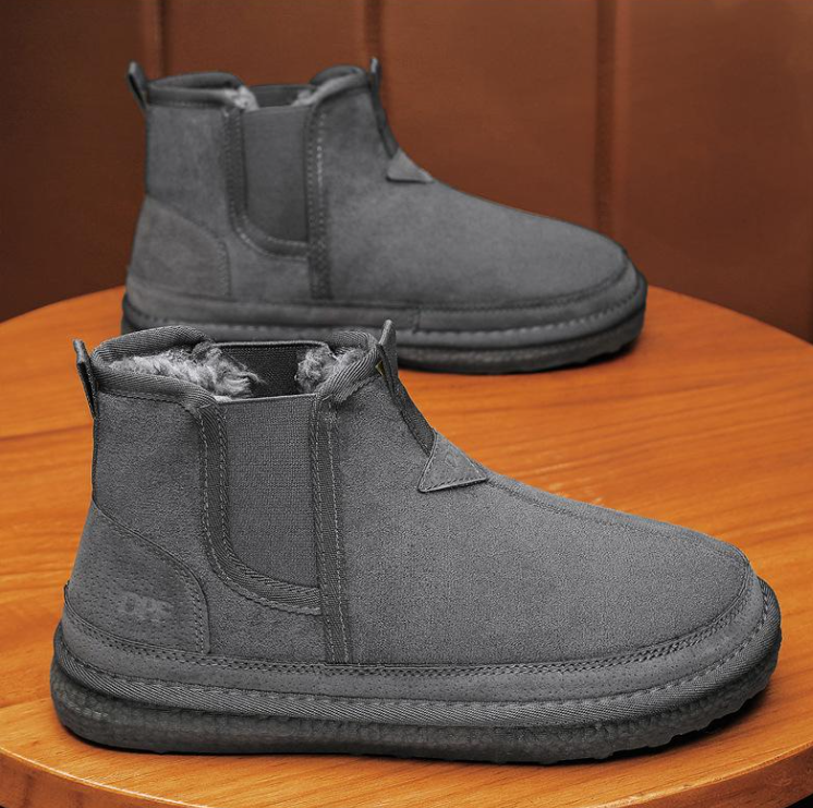 Men Boots hot Plush Winter Warm Casual Style Snow Boots, Outdoor Cotton Designer Shoes Trendy Triple Black Grey Khaki Free shipping