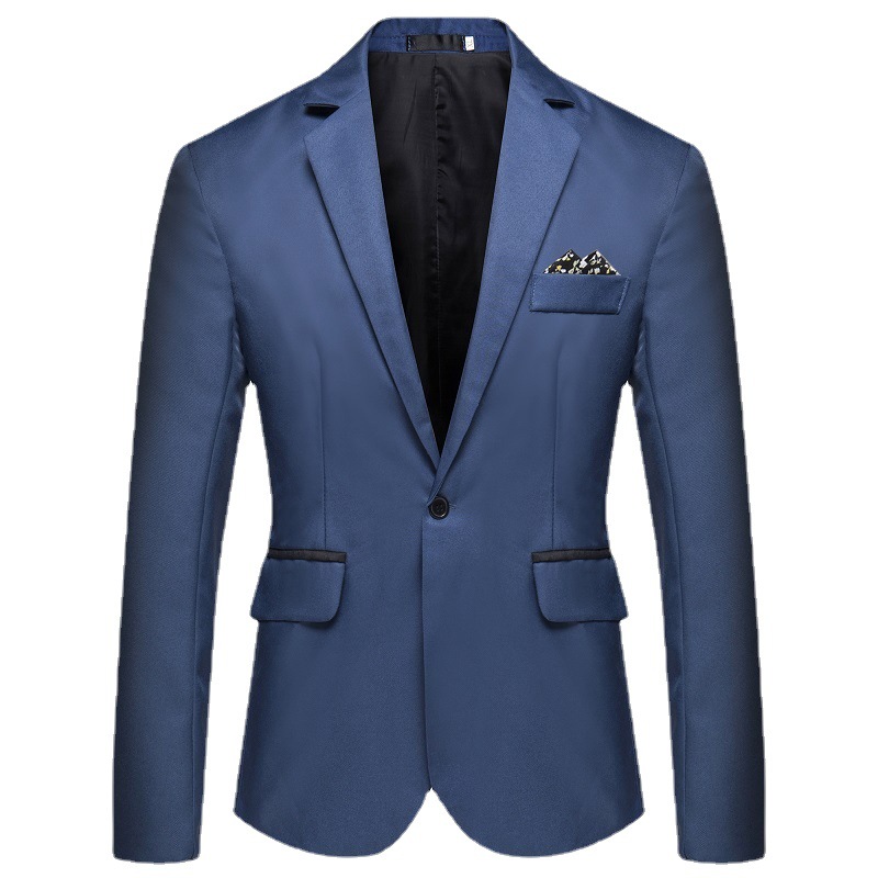 Autumn Men's Business Suit with Single Breast Design and Side Slit Ideal for Cross-border Amazon Exports