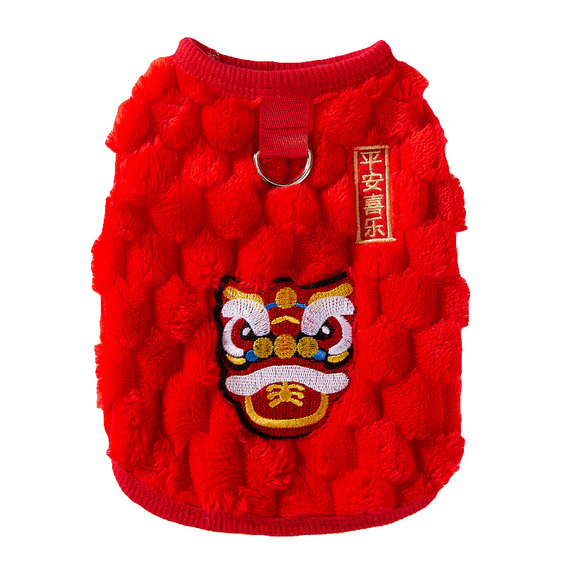 Autumn and winter cat clothing New Year festive two-legged fleece coat Blue cat baby cat pet cat clothing
