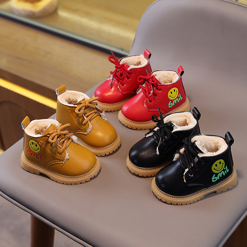 Toddlers Kids Winter Boots Infant Warm Thick Cotton Boys Girls Snow Boots Happysteps Little Baby Leather Cotton Boots Fashion Soft Sizes Sizes US1C-US