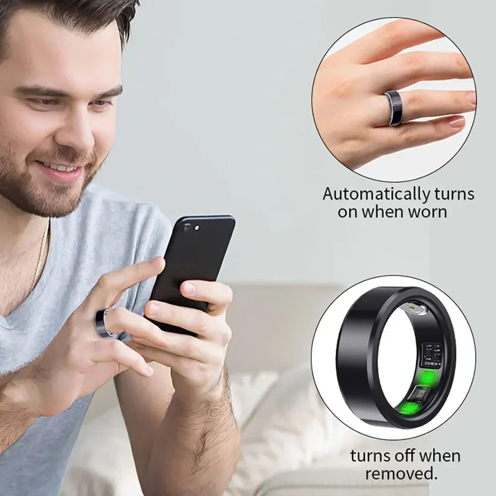Fashion and Health Smart Ring Heart Rate Blood Oxygen Body Temperature Monitoring Tracker Smart Finger Digital Ring 241211