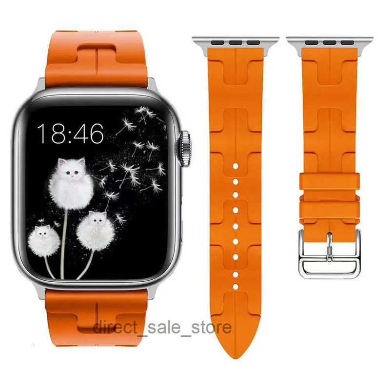 Smart Straps Easy Replace Silicone Bands H Alloy Buckle Straps For Apple Watch Series 1 2 3 4 5 6 7 8 9 Ultra SE Ultra2 38/40/41Mmm 42/44/45mm 49mm
