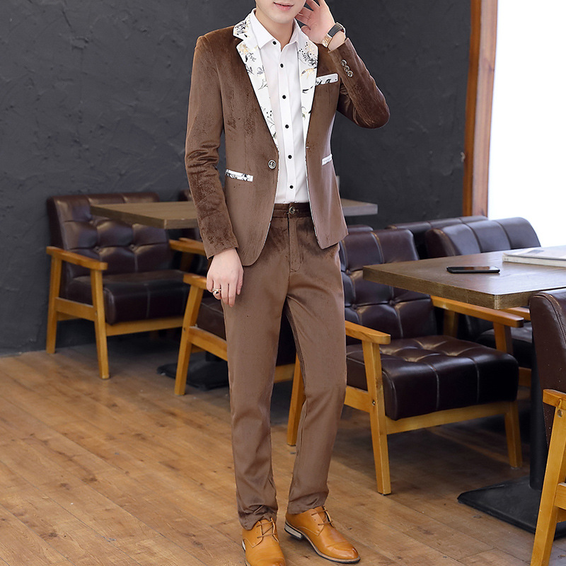 M1219Men's youth Korean slim suit best man groom wedding dress formal British style suit