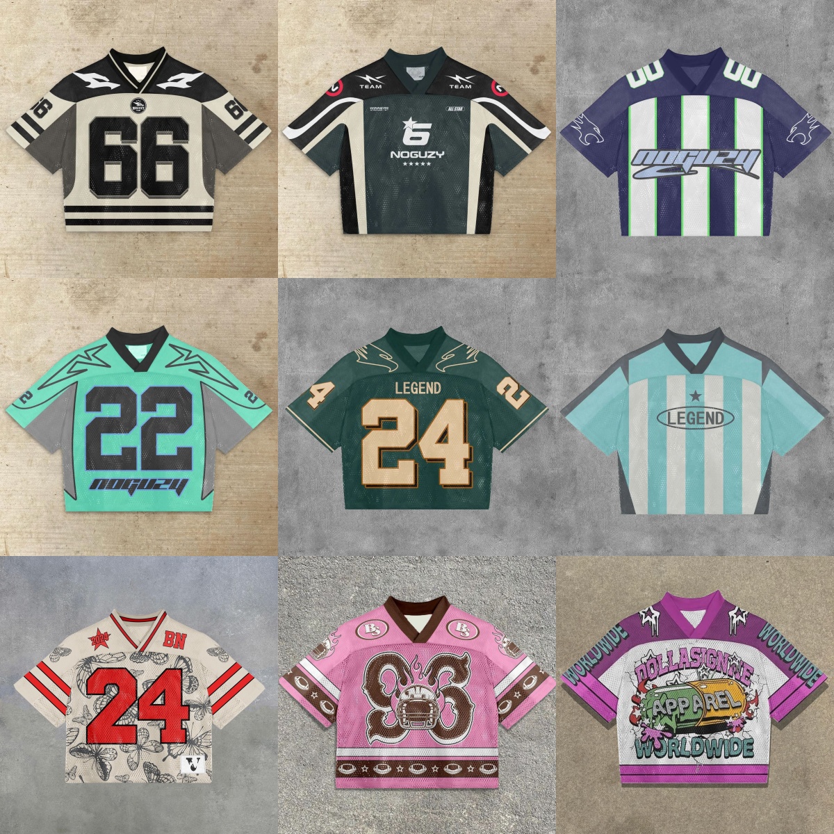 Fashion Contrasting Colors Mesh Surface Loose T-shirts Summer Splicing Printed Quick Drying Basketball Jersey Y2K Short-sleeves