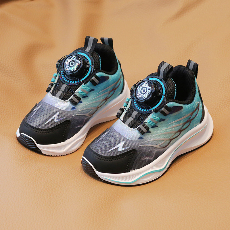 Toddler Sport Shoes Spring New Boy Basketball Rotating Buckle Kids Shoes Kidsnest Fashion Girl Light Running Trainer Shoes Sizes US5C-US1Y