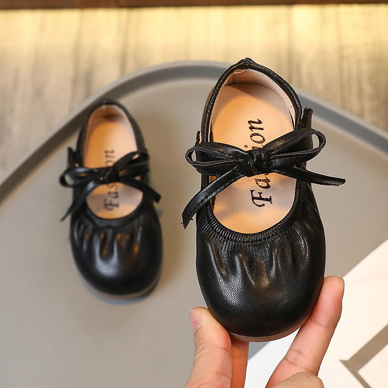 Spring Autumn Girls Shoes Elastic Band Slip on Boat Shoes Bow Mary Jane Toddler Girls Soft Comfortable Ballet Flats Kids Child 241218