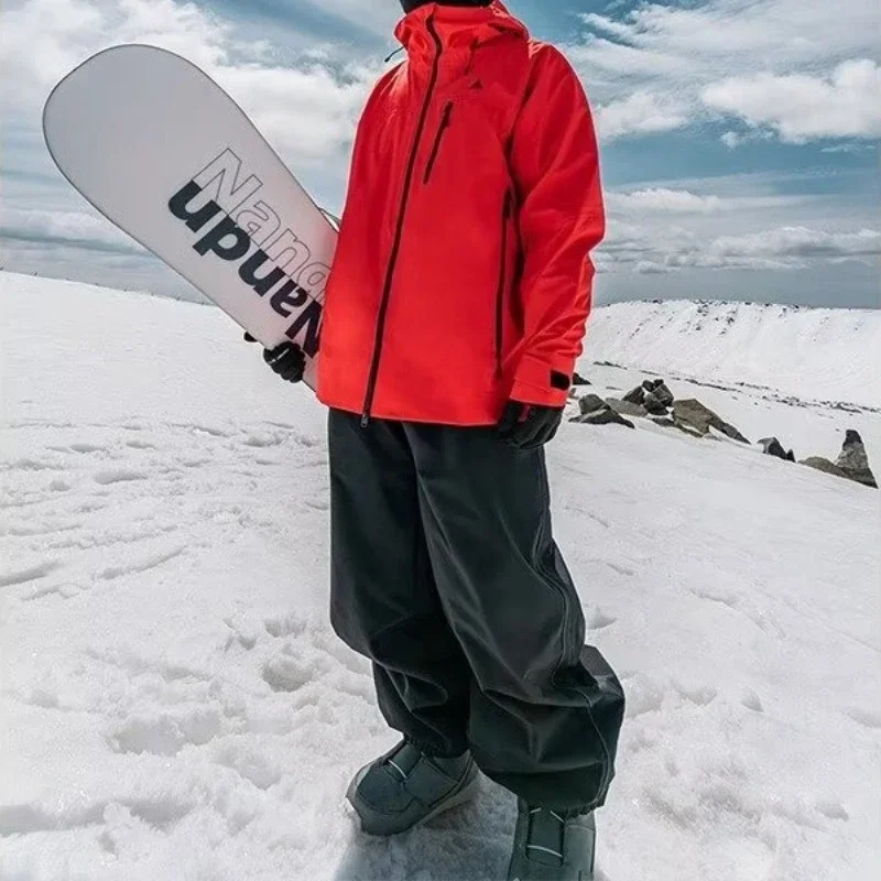 Mens Womens Single Board Waterproof Loose Fit Wear Resistant Professional Double Board Ski Pants Snowboard Pants Men 241219