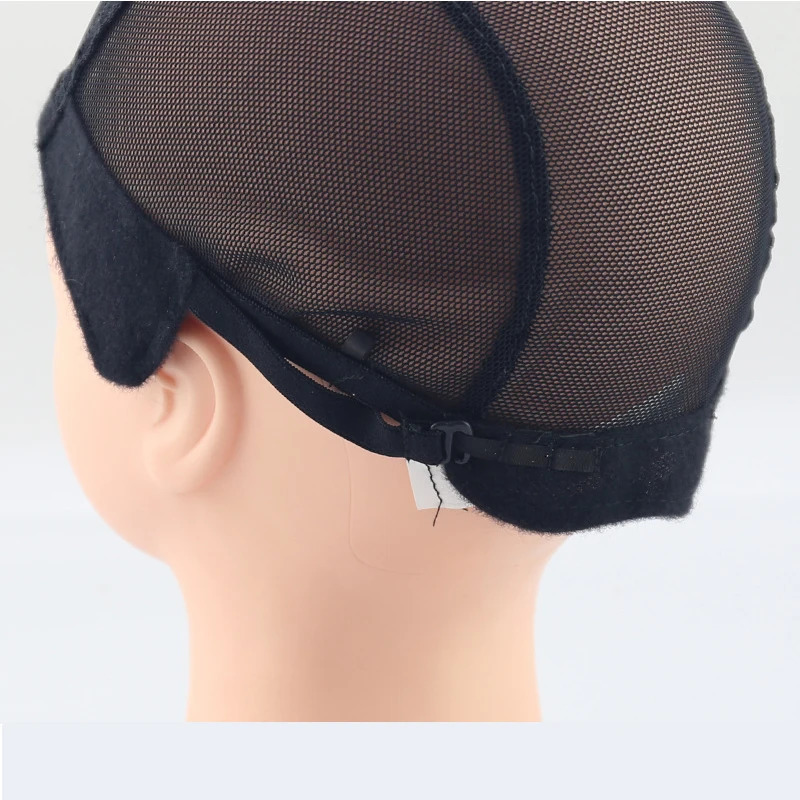 Stretch Lace Wig Caps For Making Wigs Black Mesh Hair Net Wig Weaving Cap With Adjustable Straps 241219