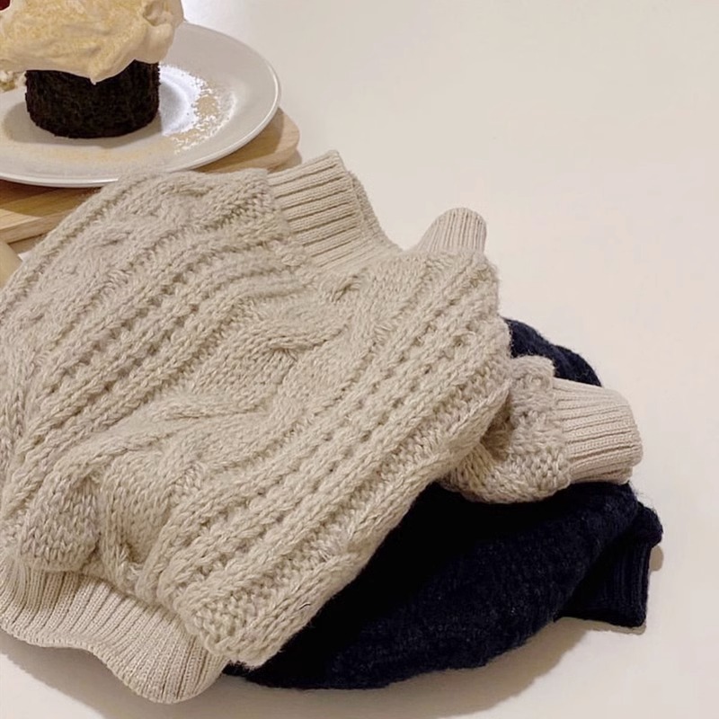 Ins style versatile solid color dog sweater autumn and winter small dog teddy dog knitwear cat pet clothes HS38