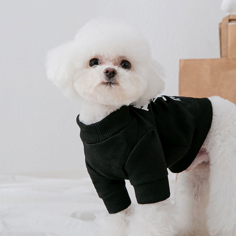 Autumn thin small dog teddy printed hoodie, teddy medium-sized small dog, cat, puppy pet clothes
