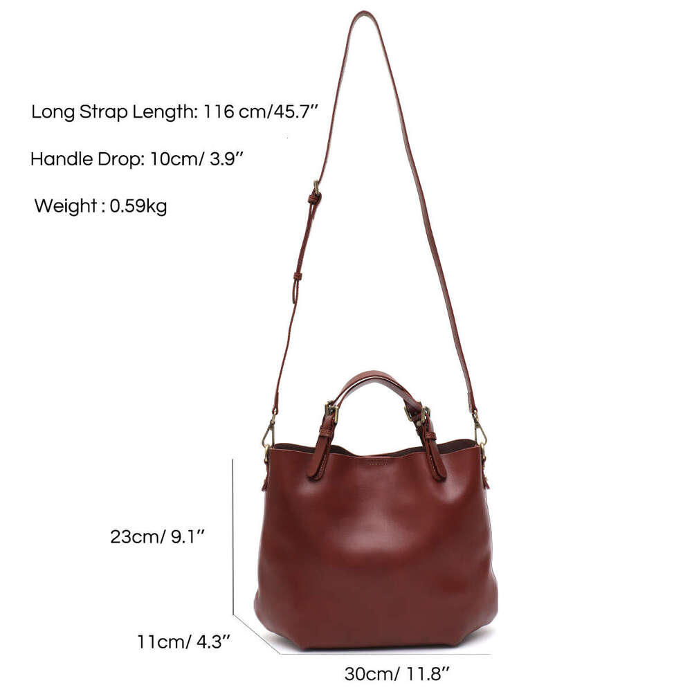 Women's Bags Handbag Women Vintage Elegant Real Leather Top-Handle Bag Solid Color Minimalist Style Tote Shoulder Cross Body Handbag Zip Er Purse