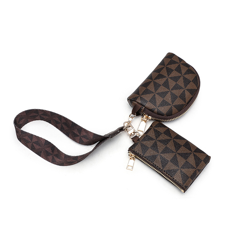 Two piece set of coin purse mini zipper small printed hanging bags makeup bags
