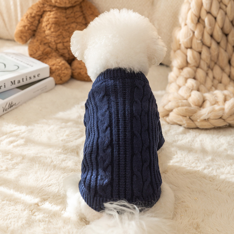 Dog Apparel Pet Autumn/Winter Single Sweater INS Teddy Small Cat Contrast Designer Clothes