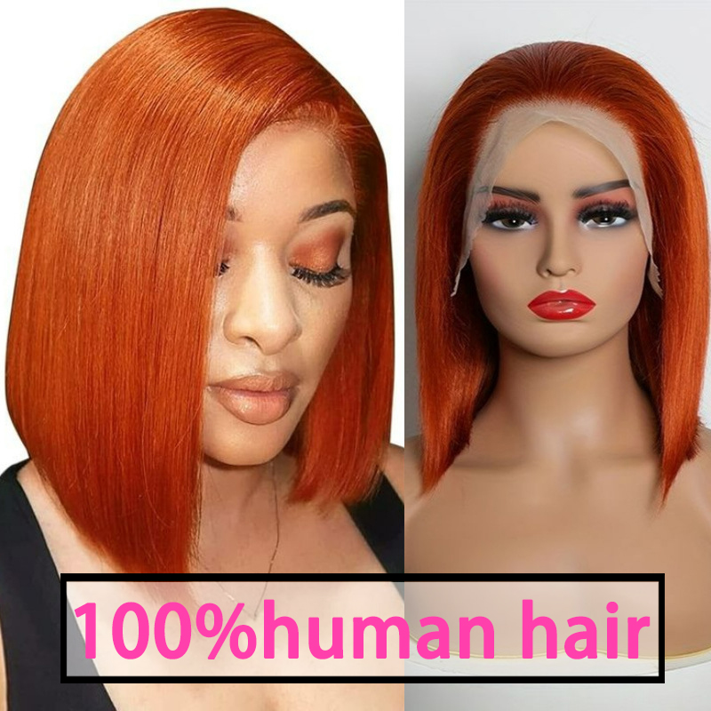 13*4 European American women's Human wig brown black with Straight Lace Front long and straight hair