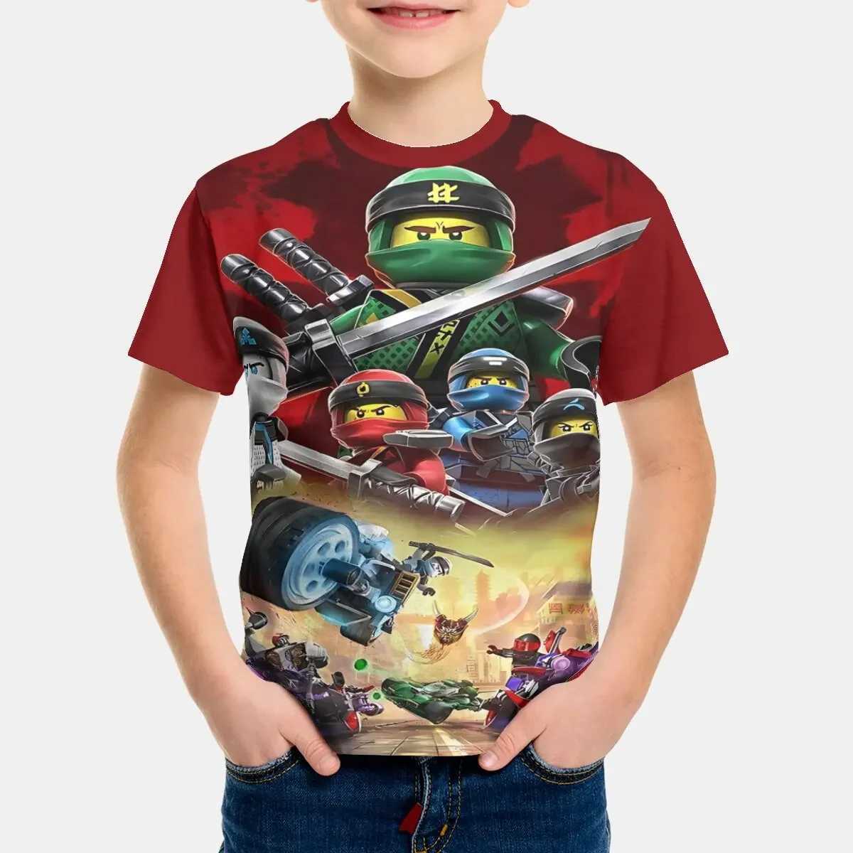 Hot Games Print Baby Clothing 5 to 14 Years Male Outdoor Clothes for N-ninjagos Children Boy Girl Child T-Shirt Top ShirtsXJ241219