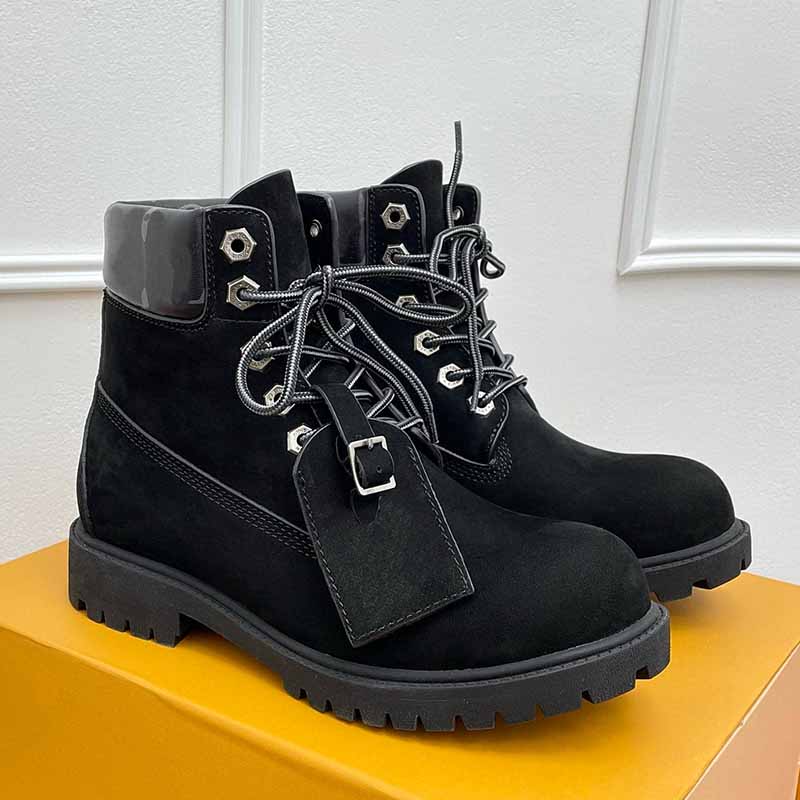 Mens Big Yellow Boots Ankle Boots Knight Boots Embossed tongue Womens fashion style waterproof Martin Shoes cowboyboots Rhubarb Military Hiking Outdoor boots