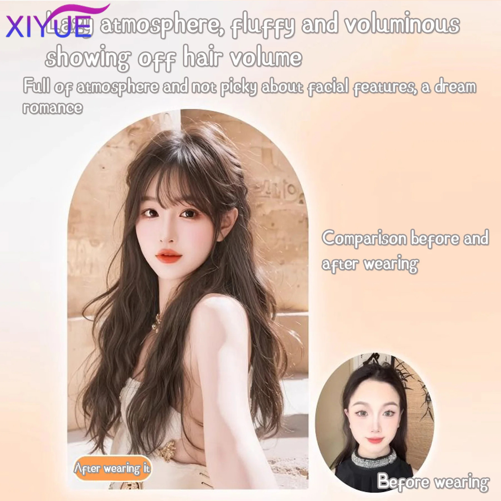 XIYUE Synthetic Topper Hair Piece Invisible Seamless Bangs Clip Overhead Natural Invisible Replacement Cover White Hair 241219