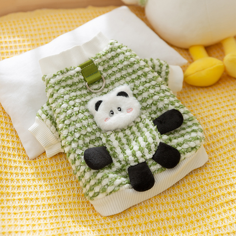 Dog clothes, autumn and winter velvet mouth bag, two foot velvet clothes, teddy cat clothes, pet clothing and supplies HS35