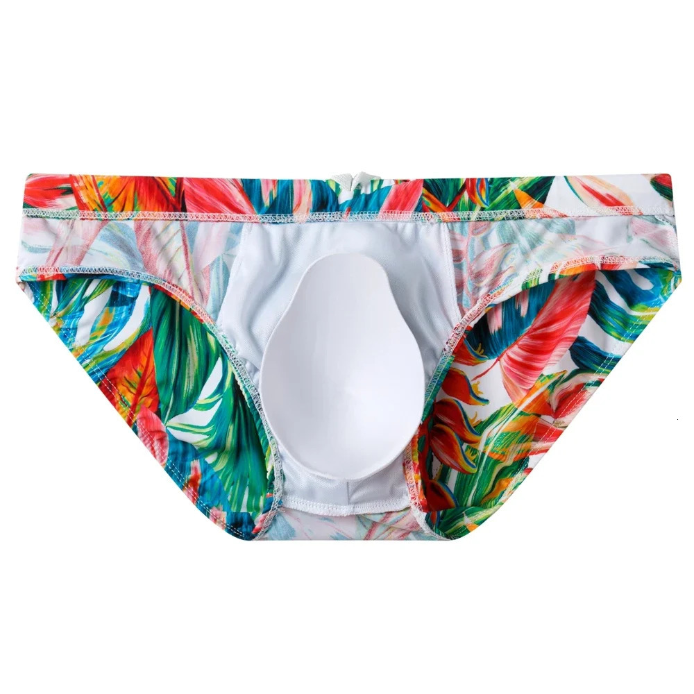 Sexy Mans Swimming Pushup Pad Swim Trunks Low Waist Men Briefs Swimwear Boxers Patchwork Color Sell Summer 241219