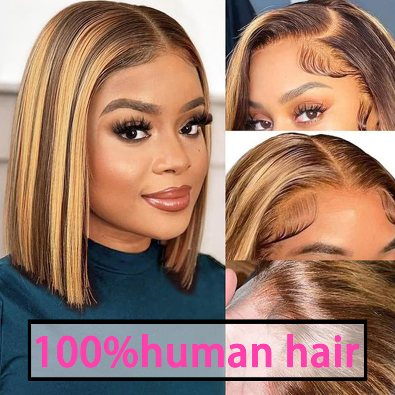 13x4 Human Short Bob Transparent HD TemperamentLace Glueless Transparent Luxurious Lace Front Hair Wigs Pixie Cut Lace Frontal Wig Wig Pre Plucked for