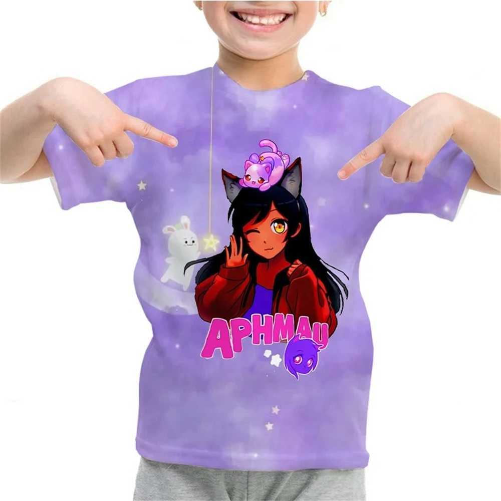 Aphmau 3D Print T Shirt for Kids Girls Tshirts Boys Anime T-shirts Camiseta Toddler Kaii Tee Tops Childrens ClothingXJ241219