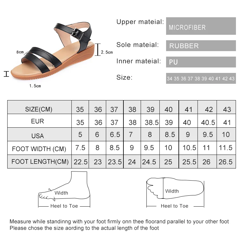 AIYUQI Women Sandals Summer Wedge Sandals Women Large Size Non-Slip Mom Sandals Women