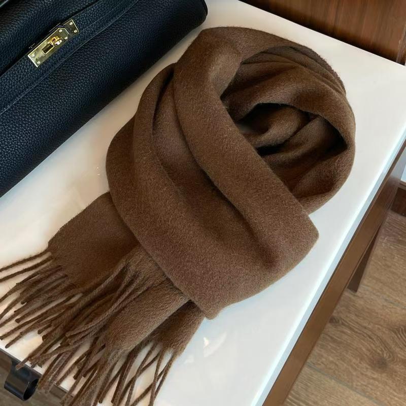 T016 wool scarf women autumn and winter long thick versatile classic solid color large shawl warm student neck scarf