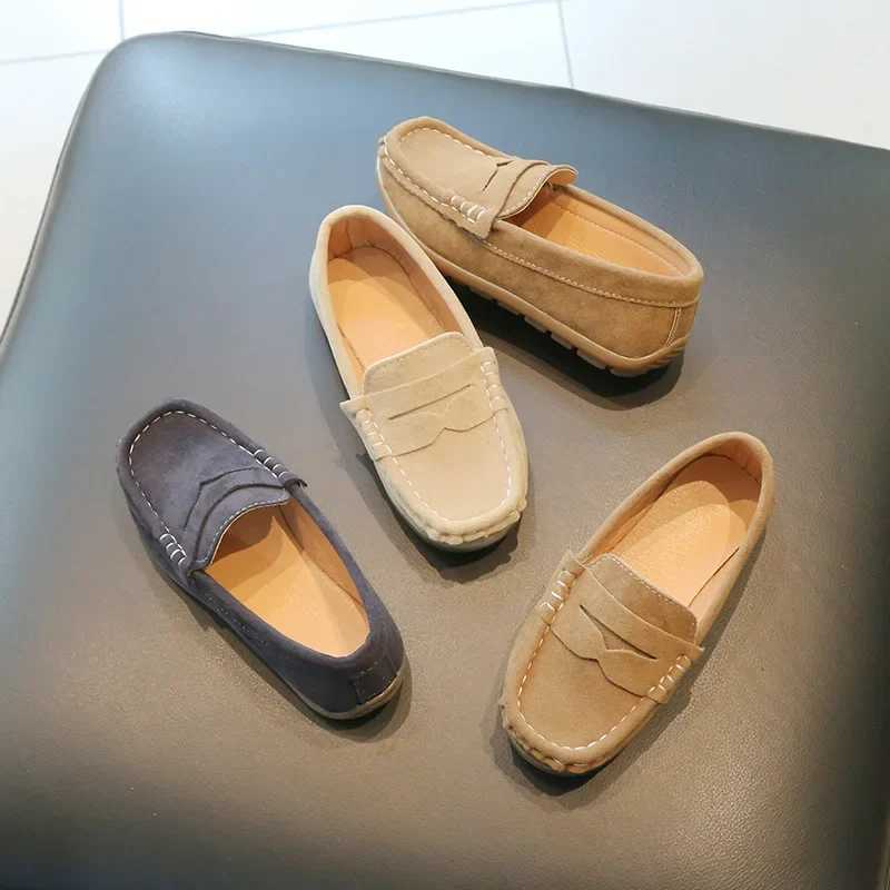 Spring and autumn boys leather shoes fashionable breathable non slip childrens shoelaces backrests childrens school parties weddings formal flat shoes