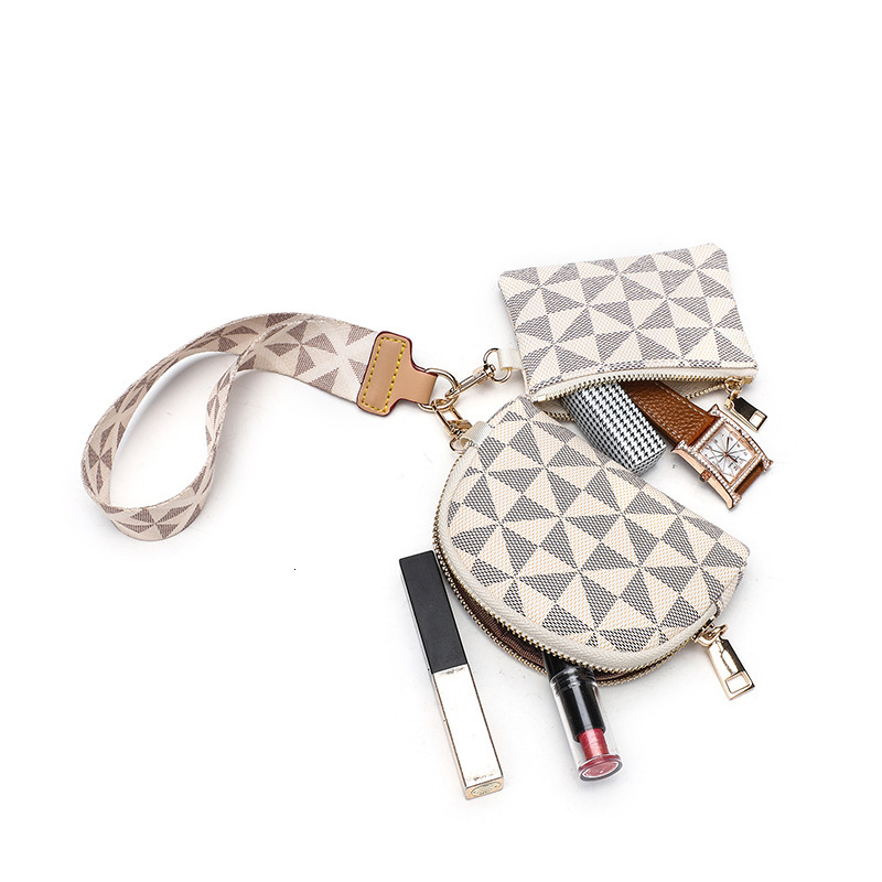 Two piece set of coin purse mini zipper small printed hanging bags makeup bags