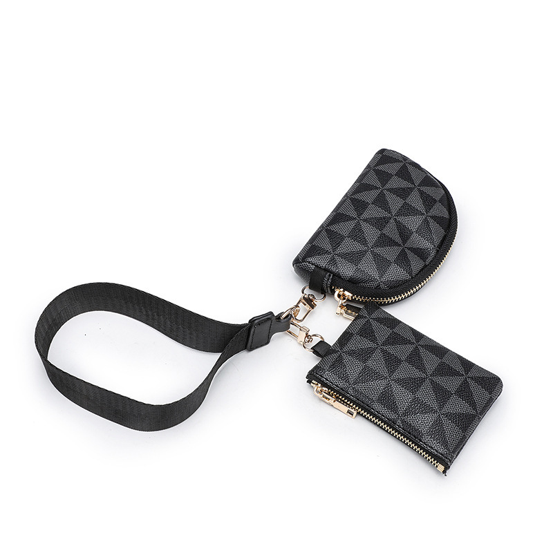 Two piece set of coin purse mini zipper small printed hanging bags makeup bags