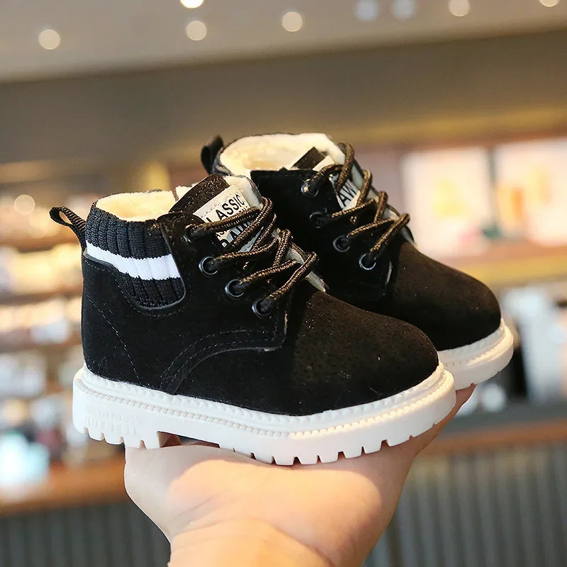 Winter Toddlers Kids Velvet Boots Warm Thick Plush Boys Girls Snow Boots Little Children Cotton Shoes Child Fashion Boots H08132 241219